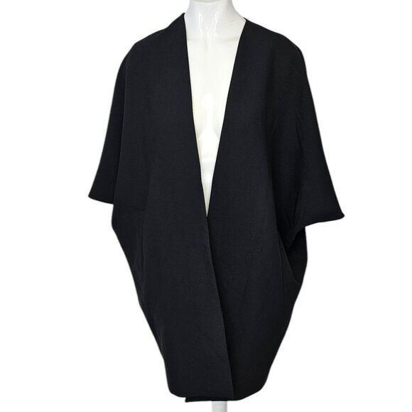 Seventy Sergio Tegon Open Front Cape, Cardigan, Black, Blazer, IT 42/US 6-8 - Picture 1 of 10